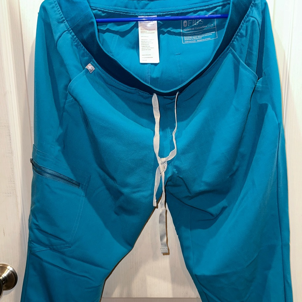 Figs Teal LP Scrub Jogger